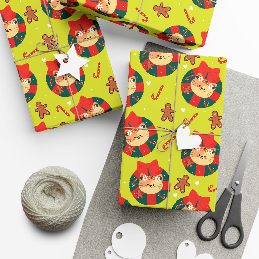 Furry Festive Gift Wrap - Happy Little Kitty