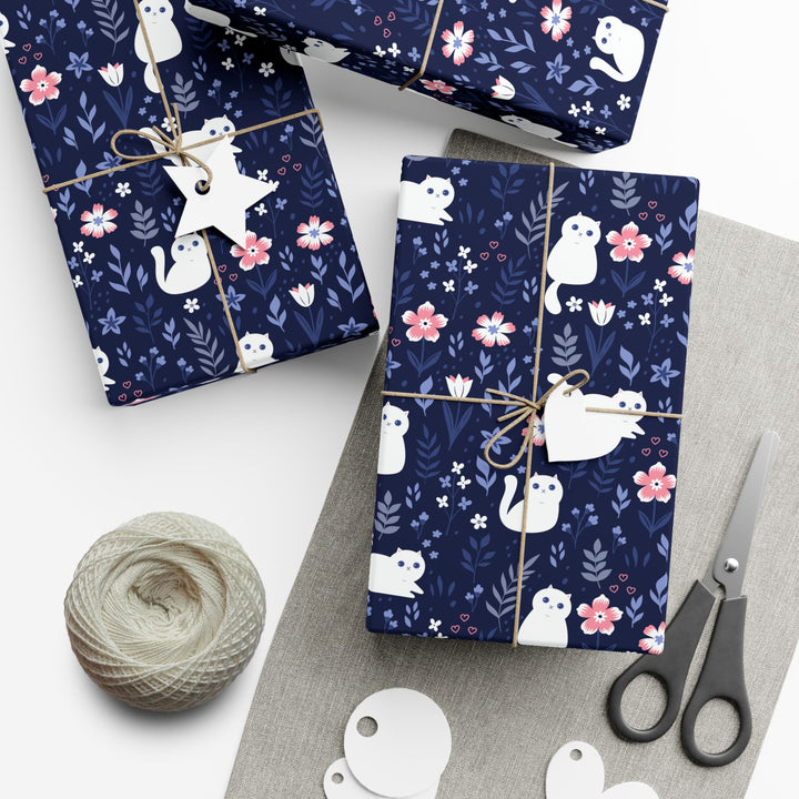 Folk Art Kitty Gift Wrap