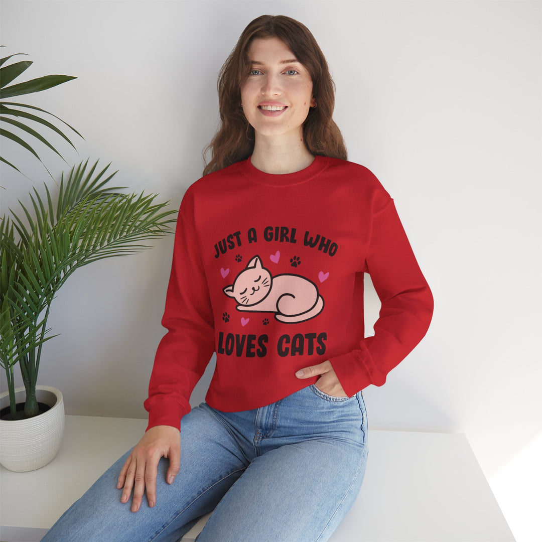 Girl Who Loves Cats Crewneck Sweatshirt