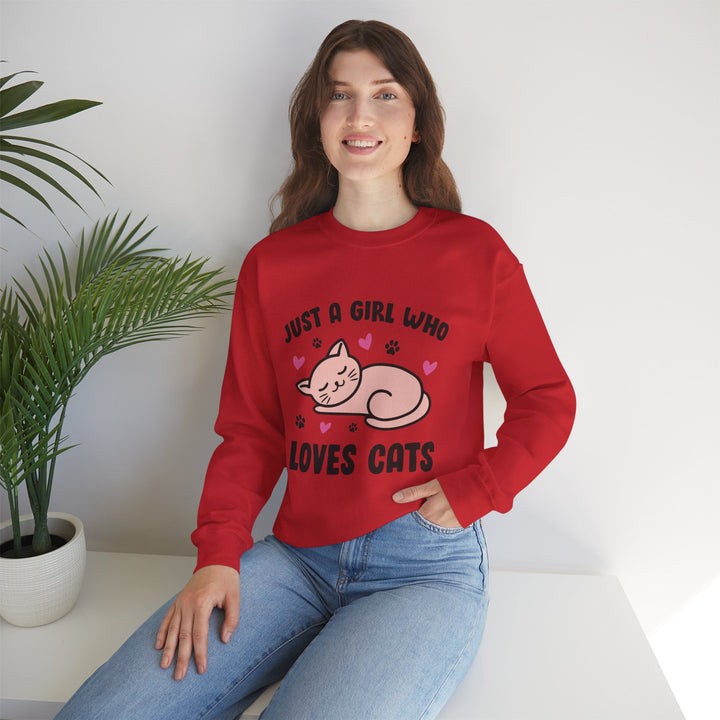Girl Who Loves Cats Crewneck Sweatshirt