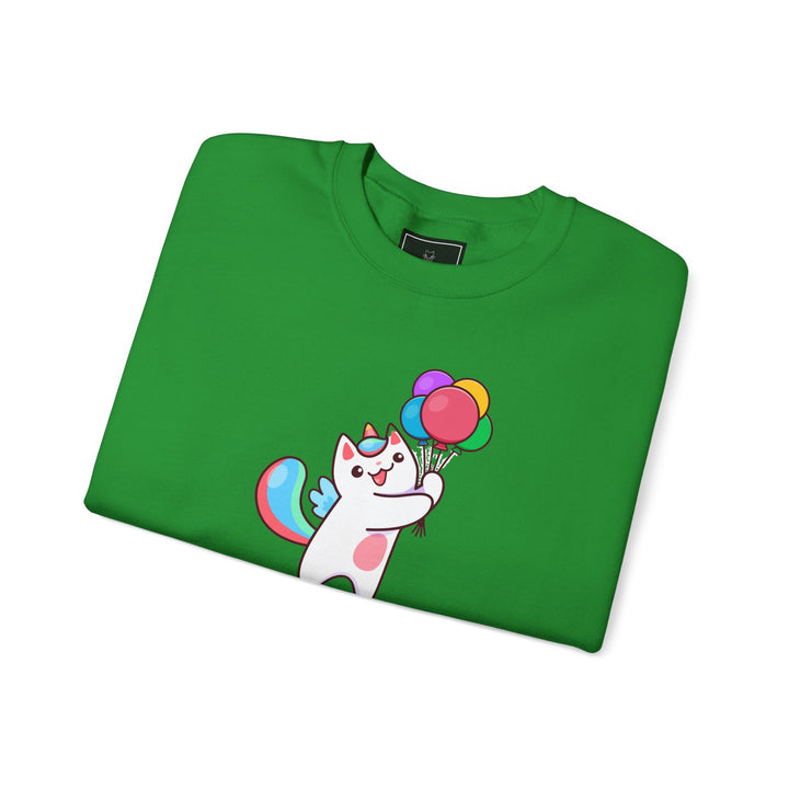 Caticorn and Balloons Unisex Crewneck Sweatshirt