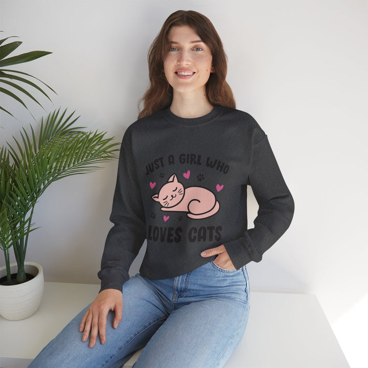 Girl Who Loves Cats Crewneck Sweatshirt