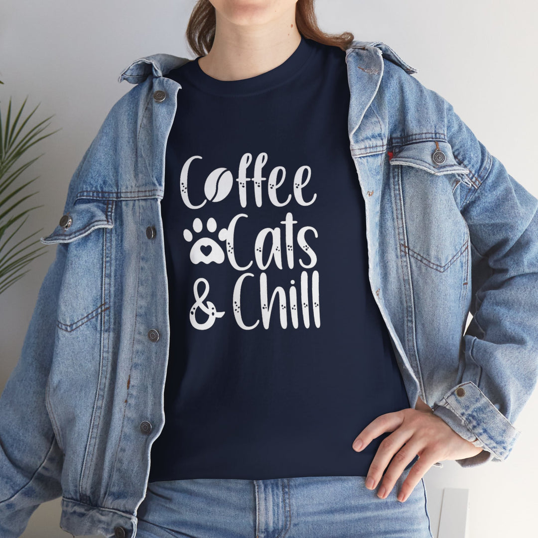Coffee Cats and Chill Cotton Tee
