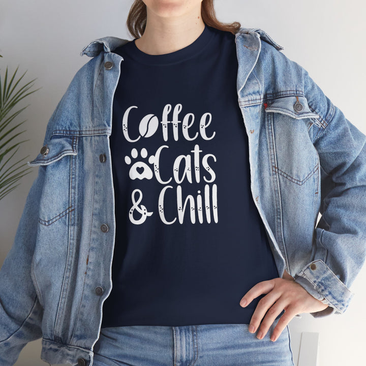 Coffee Cats and Chill Cotton Tee