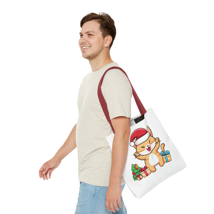 Happy Santa Cat Tote Bag