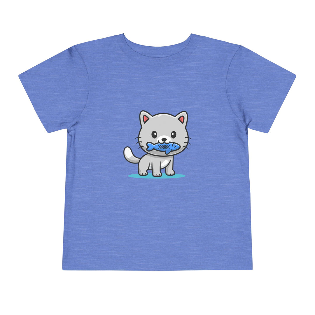 Cat Eating A Fish Toddler Tee