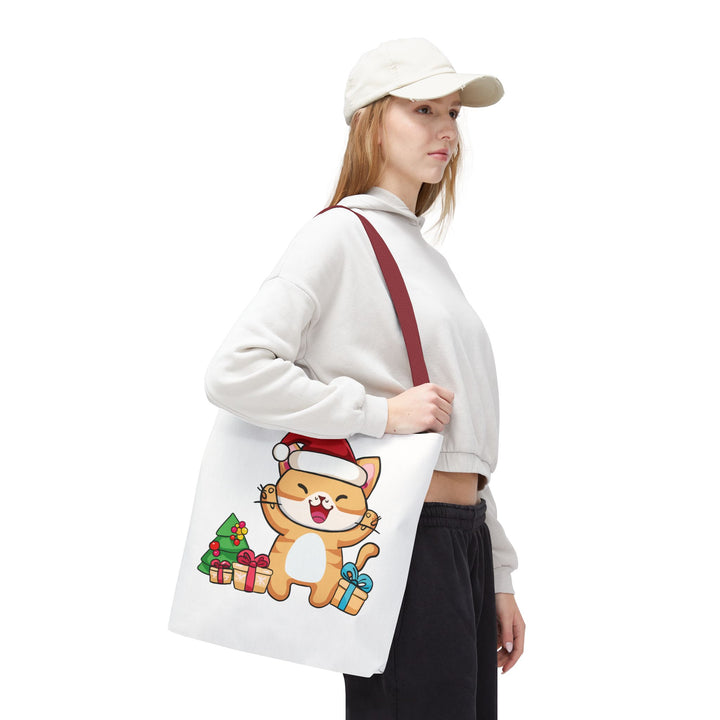Happy Santa Cat Tote Bag