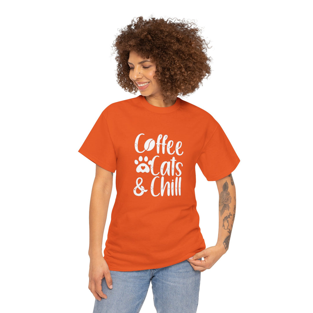 Coffee Cats and Chill Cotton Tee