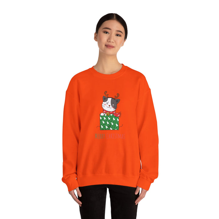 Gift Wrapped Cat Crewneck Sweatshirt