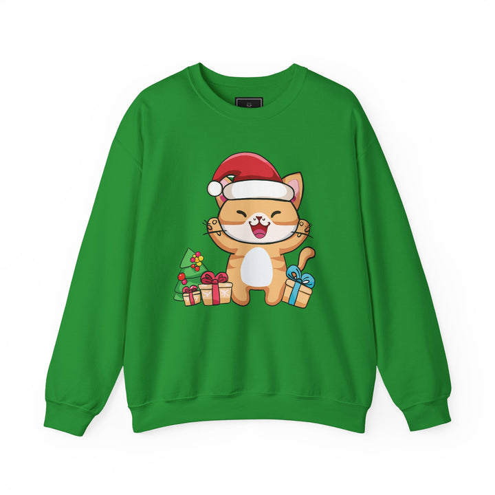Happy Santa Cat Crewneck Sweatshirt