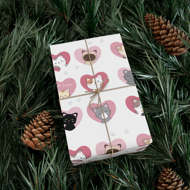 Cat Heart Gift Wrap