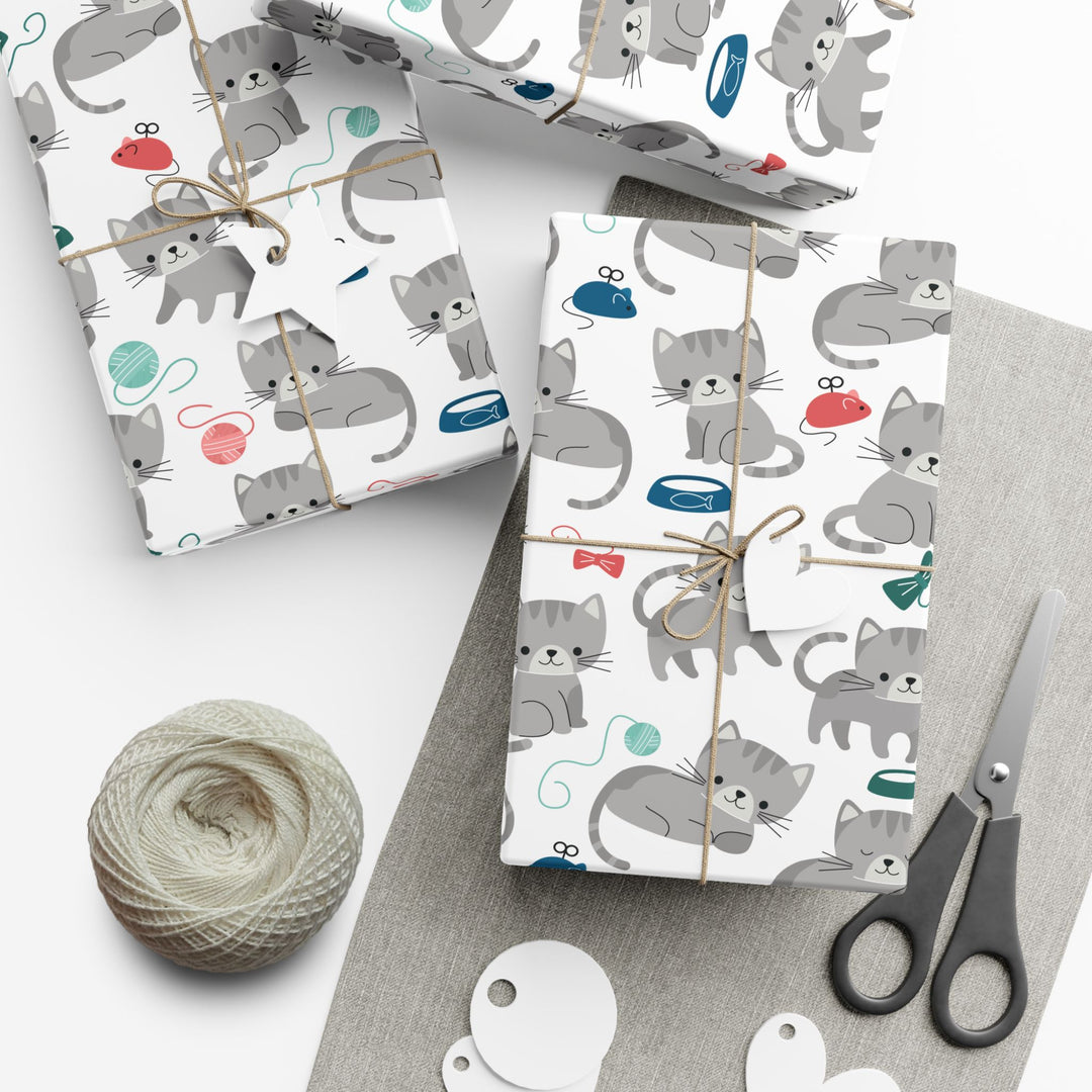 Playful Gray Kitten Gift Wrap