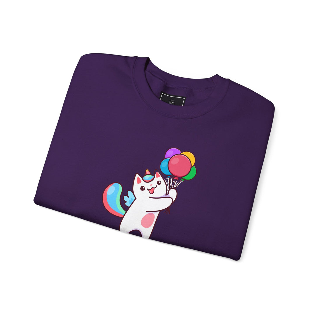 Caticorn and Balloons Unisex Crewneck Sweatshirt