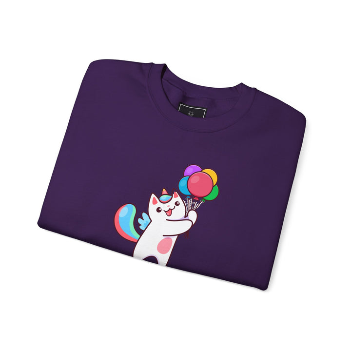 Caticorn and Balloons Unisex Crewneck Sweatshirt