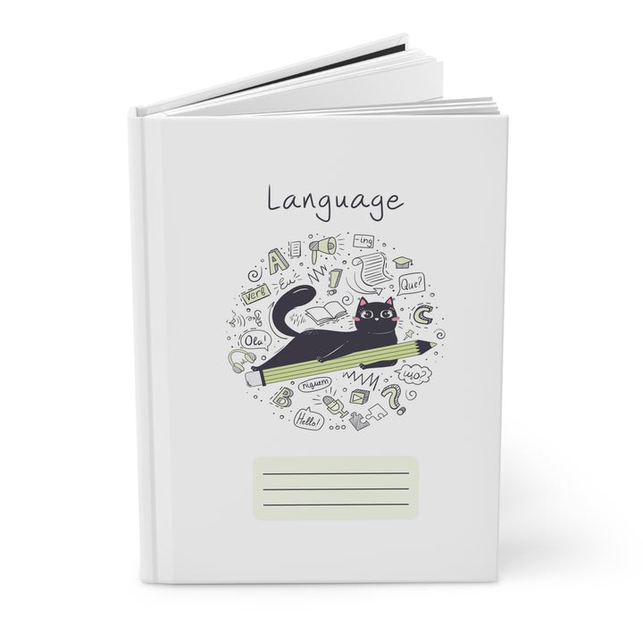 Language Cat Hardcover Journal