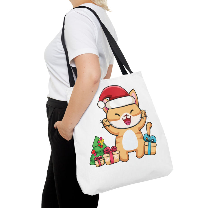 Happy Santa Cat Tote Bag