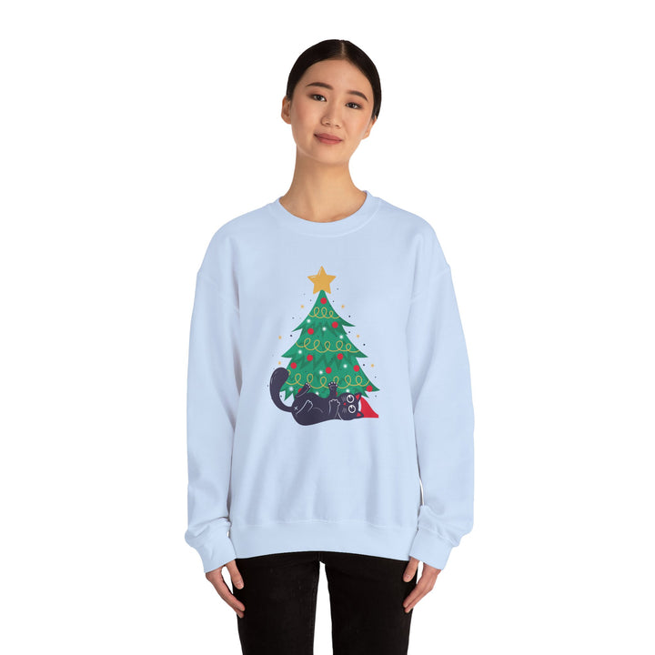 Mischievous Christmas Kitty Crewneck Sweatshirt