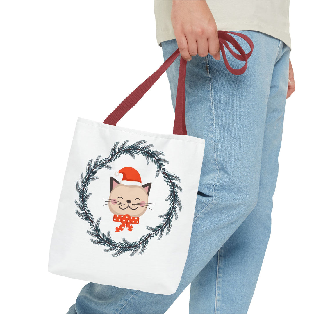 Vintage Christmas Cat Tote Bag