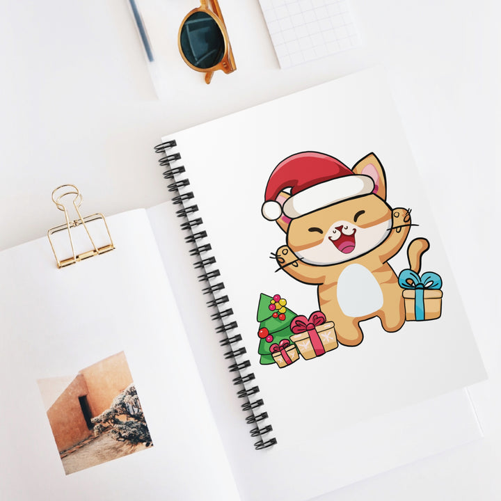 Happy Santa Cat Spiral Notebook