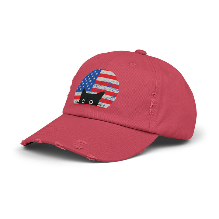 Star Spangled Kitty Unisex Distressed Hat