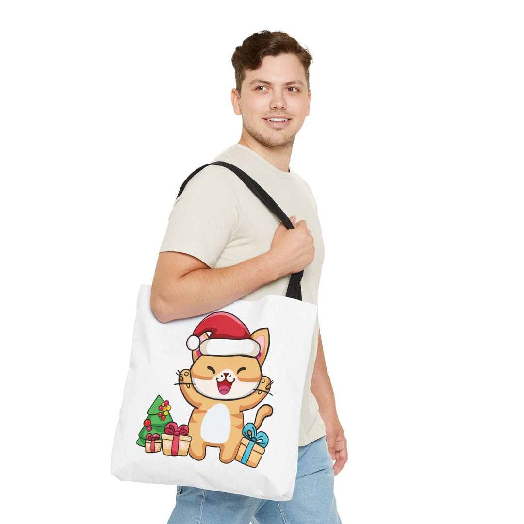 Happy Santa Cat Tote Bag