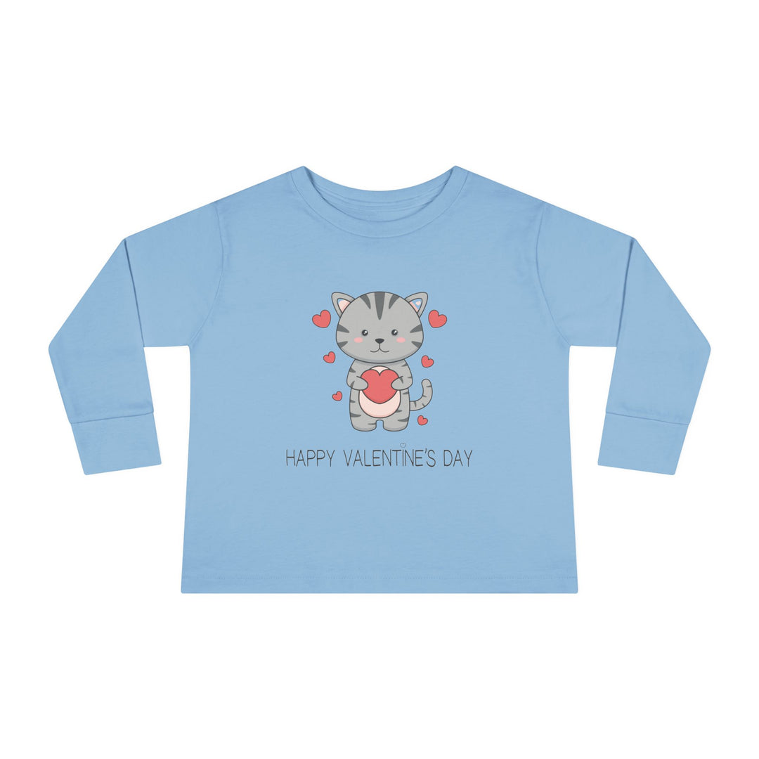 Valentine Cat Toddler Long Sleeve Tee