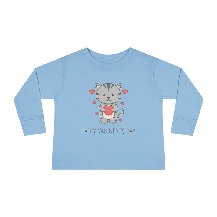 Valentine Cat Toddler Long Sleeve Tee