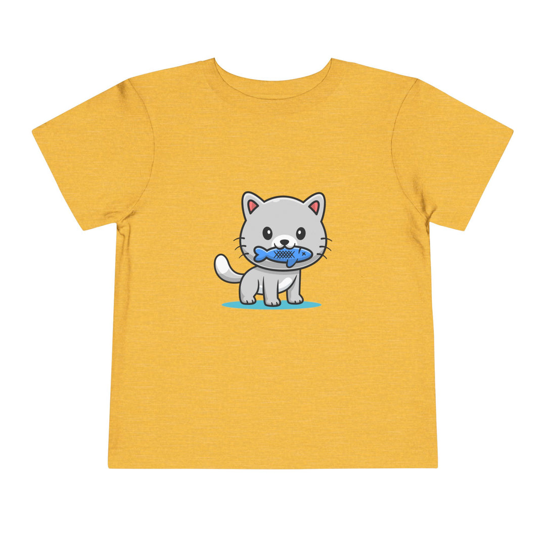 Cat Eating A Fish Toddler Tee
