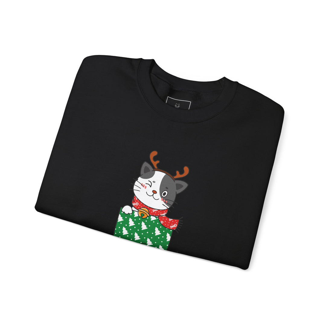 Gift Wrapped Cat Crewneck Sweatshirt