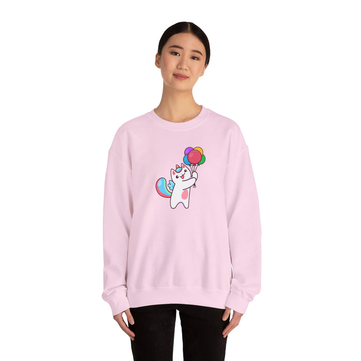 Caticorn and Balloons Unisex Crewneck Sweatshirt