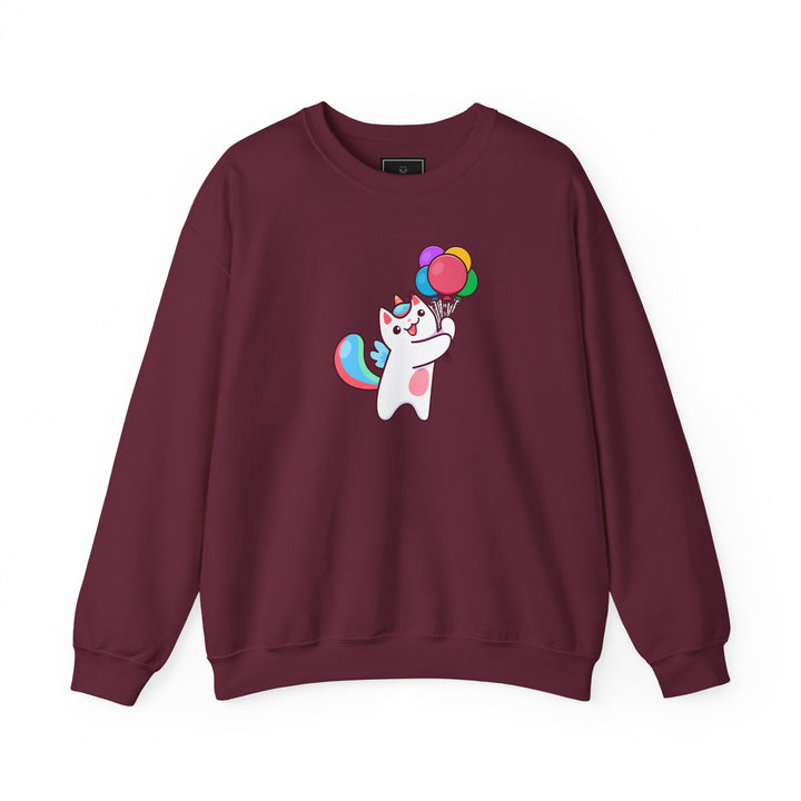 Caticorn and Balloons Unisex Crewneck Sweatshirt