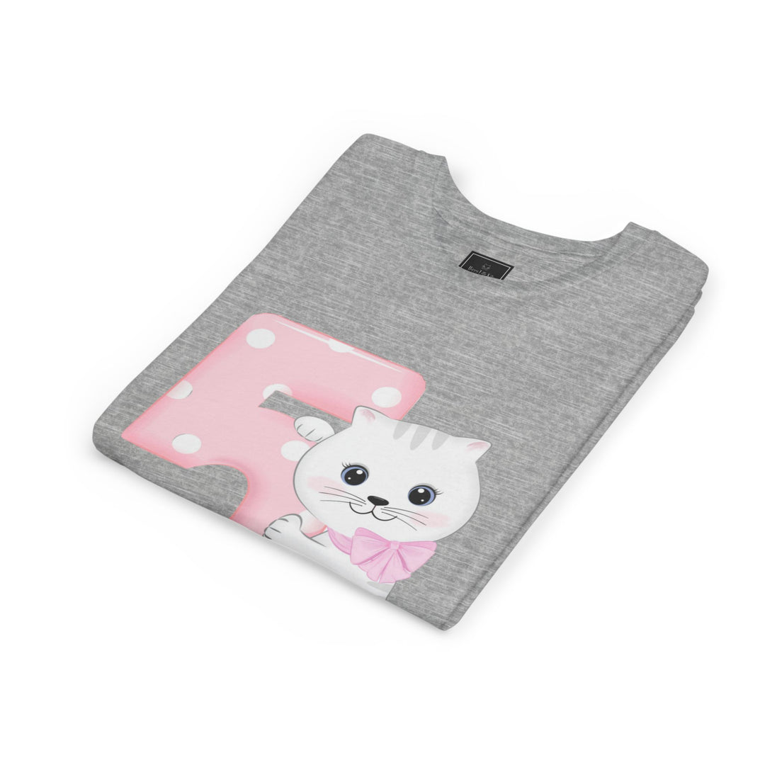 Happy 5th Birthday Cat Youth Short Sleeve Tee