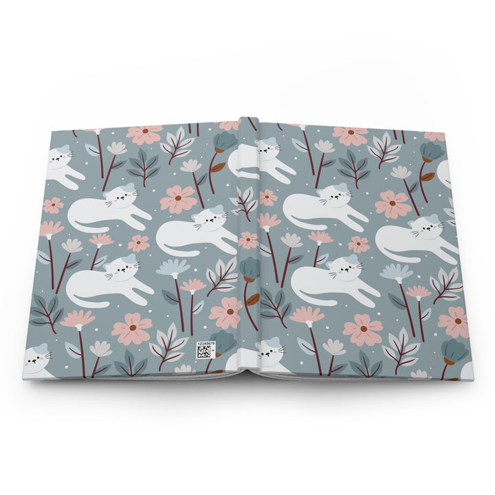 Field of Flowers Cat Hardcover Journal