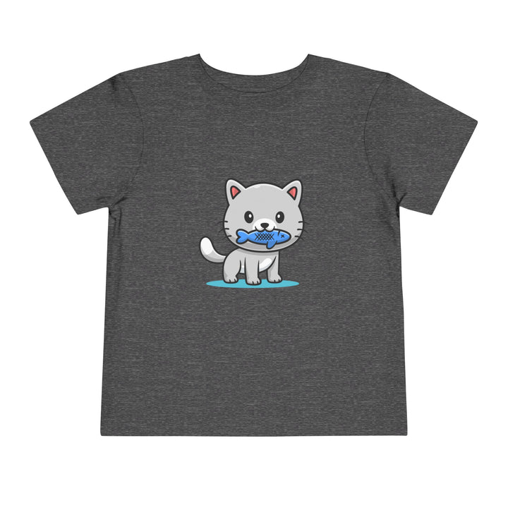 Cat Eating A Fish Toddler Tee