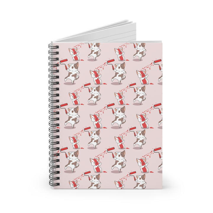 Paint Fight Cat Spiral Notebook
