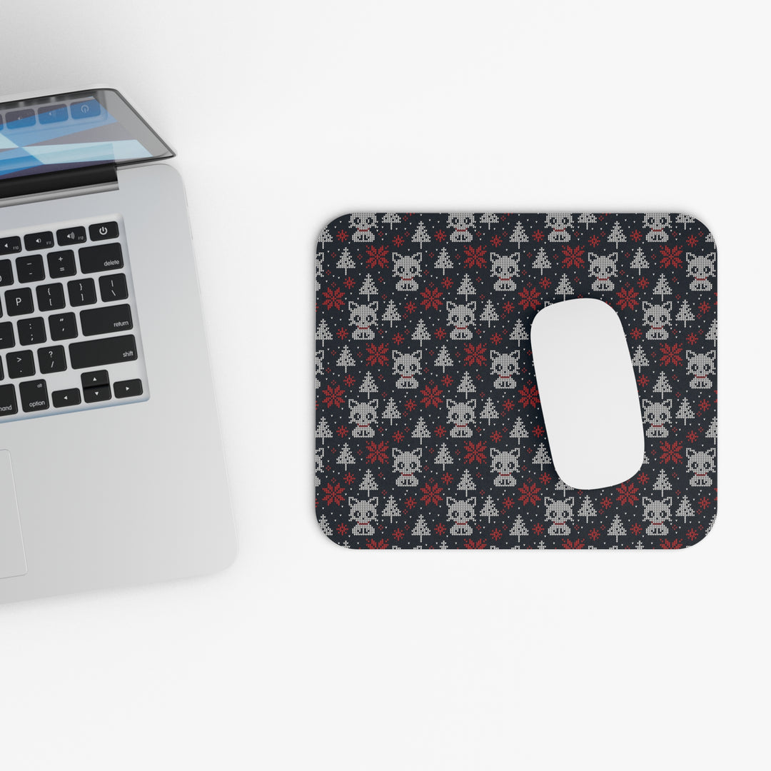 Christmas Sweater Cat Mouse Pad
