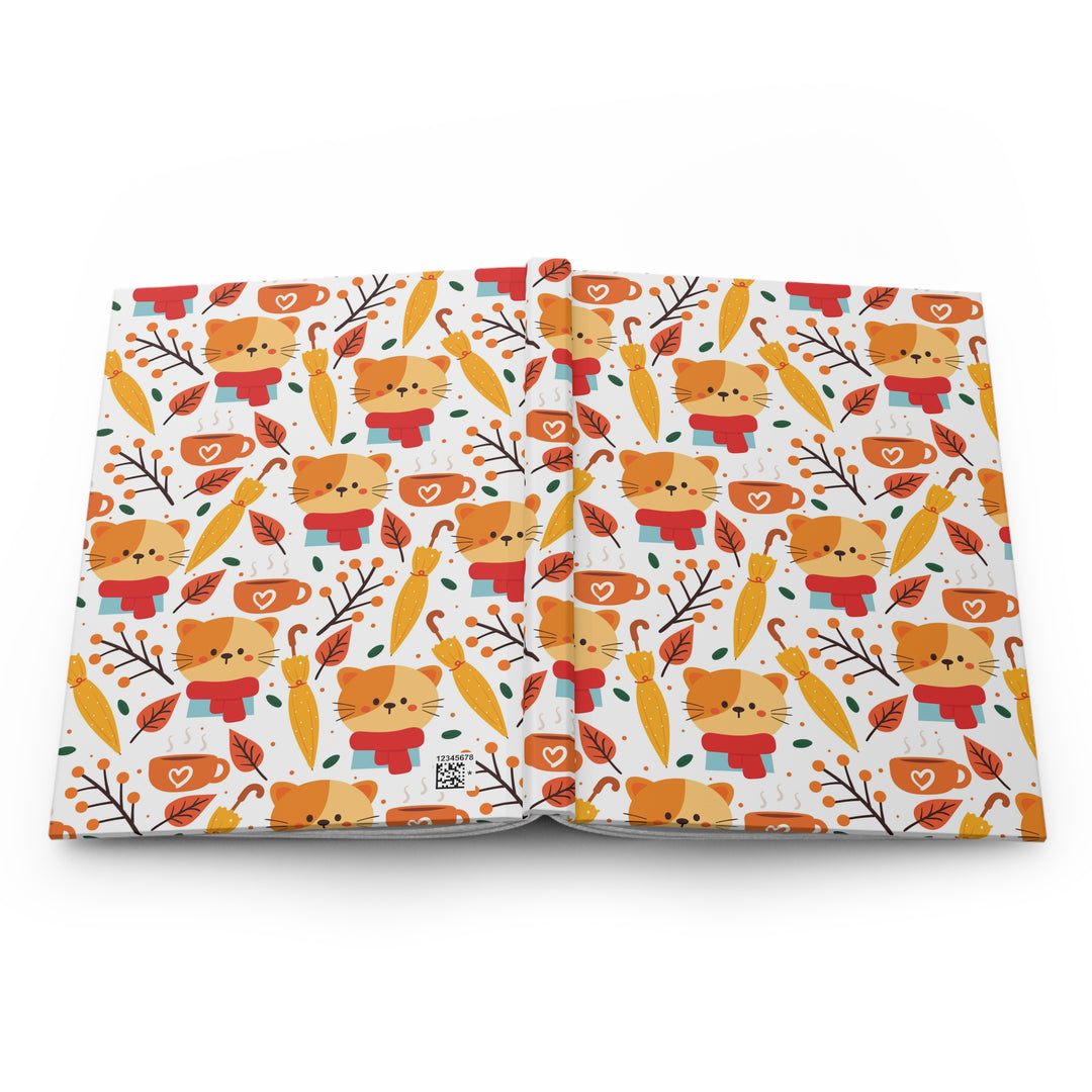 Fall Cat Hardcover Journal