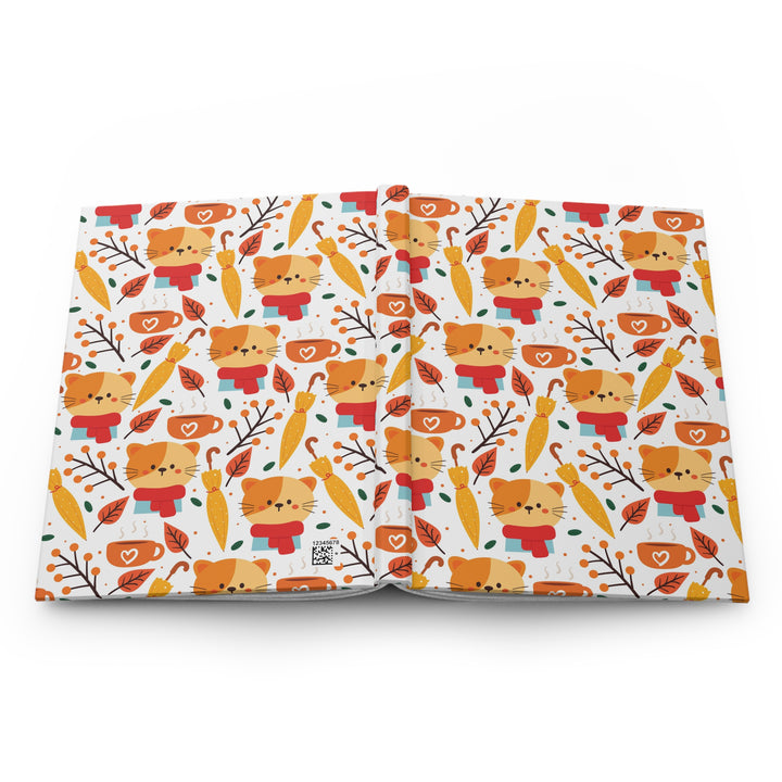Fall Cat Hardcover Journal
