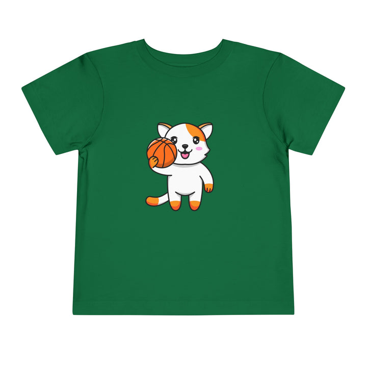 Basketball Cat Toddler Tee- Happy Little Kitty