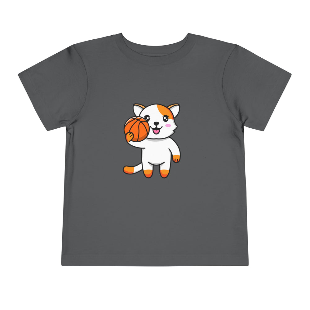 Basketball Cat Toddler Tee- Happy Little Kitty