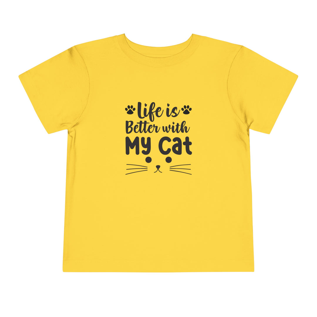 Better With My Cat Toddler Tee - Happy Little Kitty