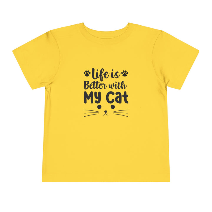 Better With My Cat Toddler Tee - Happy Little Kitty