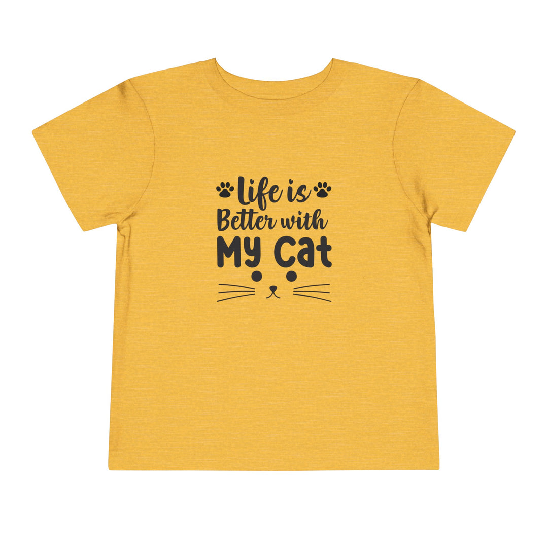 Better With My Cat Toddler Tee - Happy Little Kitty