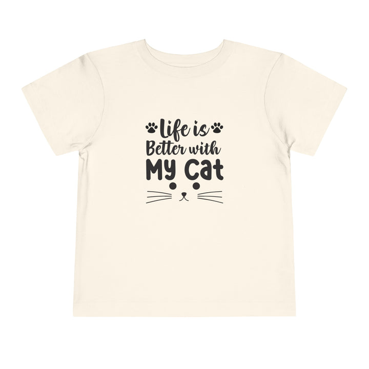 Better With My Cat Toddler Tee - Happy Little Kitty