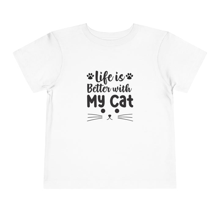 Better With My Cat Toddler Tee - Happy Little Kitty