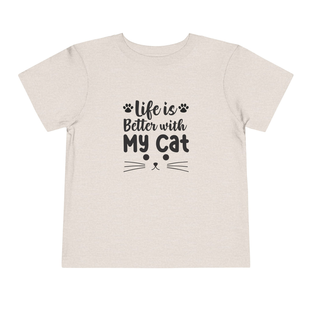 Better With My Cat Toddler Tee - Happy Little Kitty