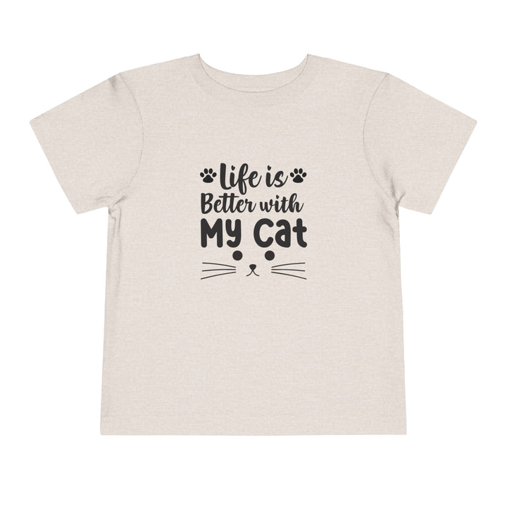 Better With My Cat Toddler Tee - Happy Little Kitty