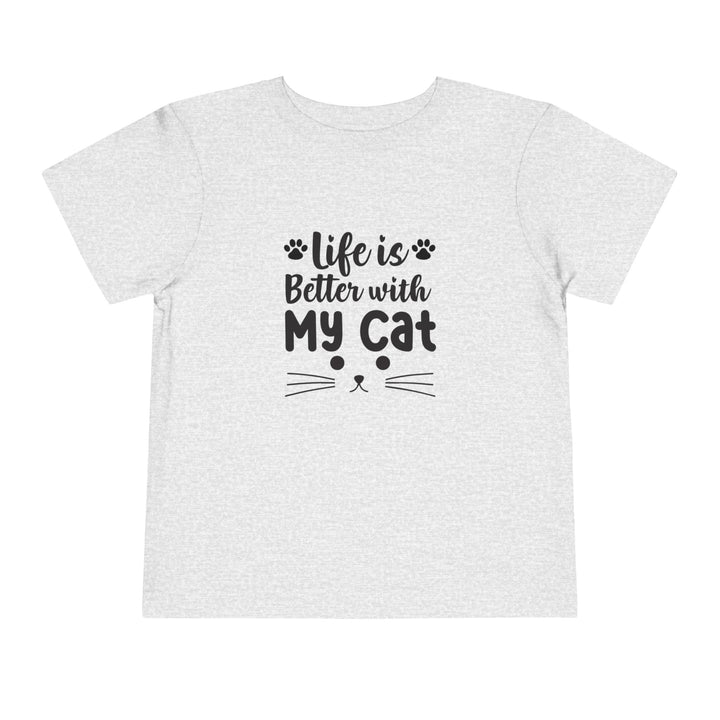 Better With My Cat Toddler Tee - Happy Little Kitty