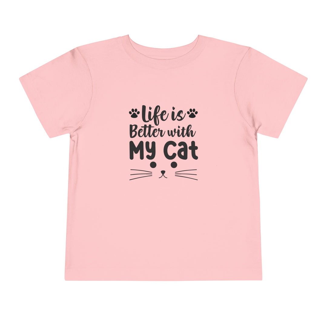 Better With My Cat Toddler Tee - Happy Little Kitty