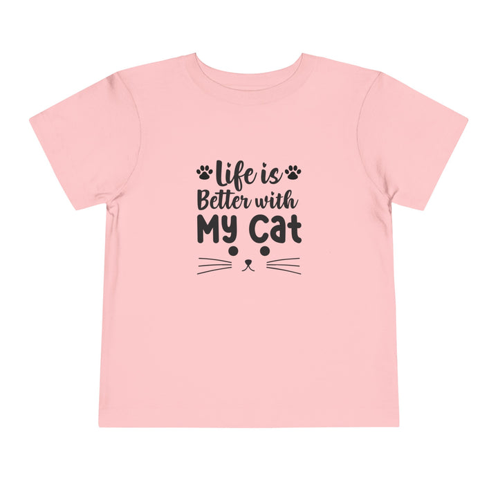 Better With My Cat Toddler Tee - Happy Little Kitty